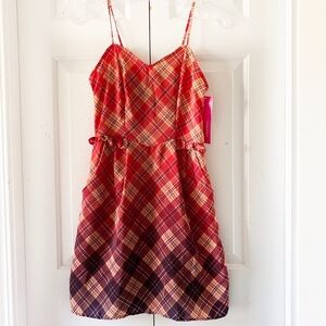 Xhilaration Orange Ombre Plaid Summer Dress Small